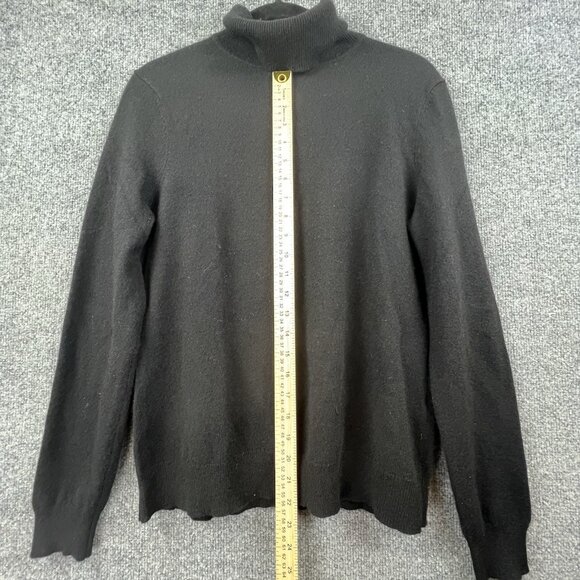Lord & Taylor 100% Cashmere Black Turtleneck Sweater Women’s Size L - Picture 2 of 5
